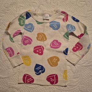 Hanna Andersson pajama top girls size 80/85 or 2 Valentine hearts